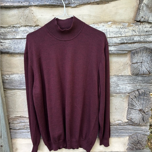 Alfani Italian Burgundy Turtleneck Men’s Sweater Size L - Picture 1 of 5